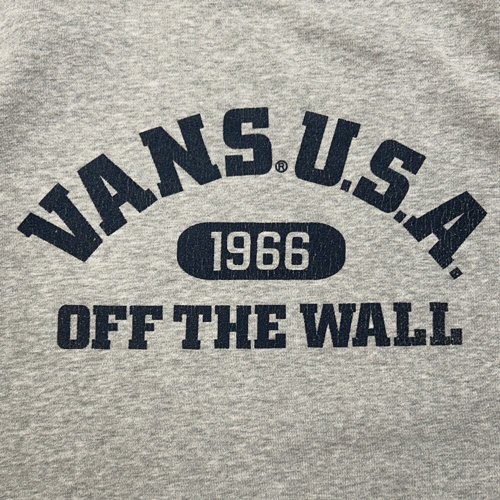 Vintage Vans Off The Wall 1966 Crewneck Sweatshirt Gray Navy Tan Y2K Mens Large - Picture 3 of 8